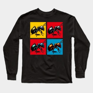 Pop Black Wood Ants Art - Cool Insect Long Sleeve T-Shirt